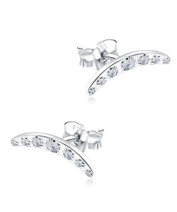 Beautiful CZ Silver Stud Earrings STS-1077